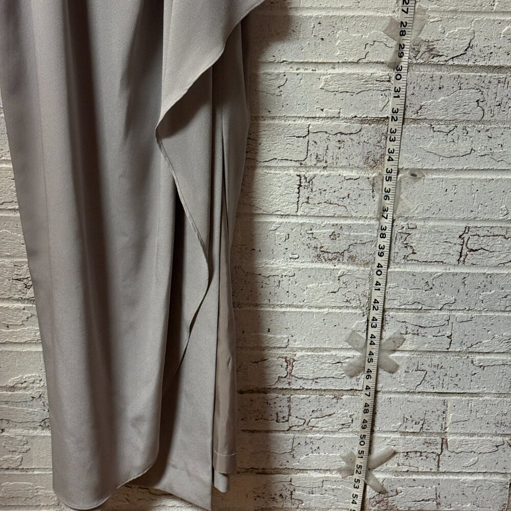 Karen Lawrence by Matthew Formal Dress w/ slit & Jacket Set | Silver Brocade - Picture 8 of 15